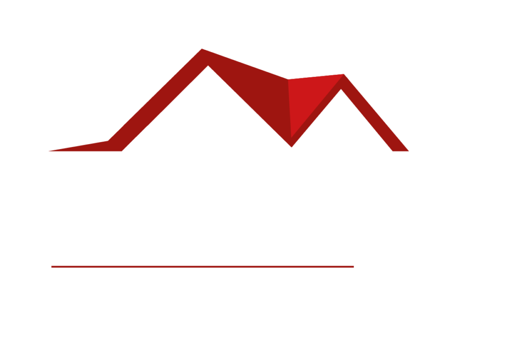 Logo mit Dach und Bezeichnung in Negativ